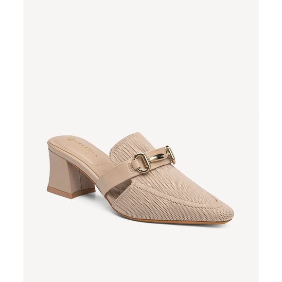 Newbella Mousse Fit Women's Heeled Mules - Apricot Pointed Toe Size 9 - Picture 1 of 6